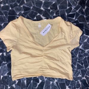 Yellow crop top from pacsun size small brand new